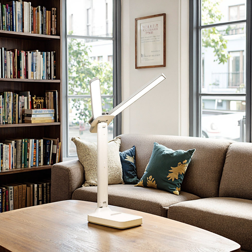 Moktan Sabai Dual Head LED Desk Lamp | USB Rechargeable Foldable Dimmable Study Reading Light
