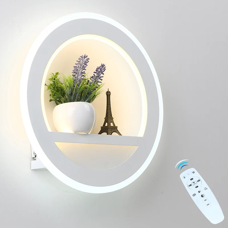 Moktan Sabai Dimmable LED Wall Light Remote Control Modern Bedroom Living Room AC90-220V Dimmable WHITE