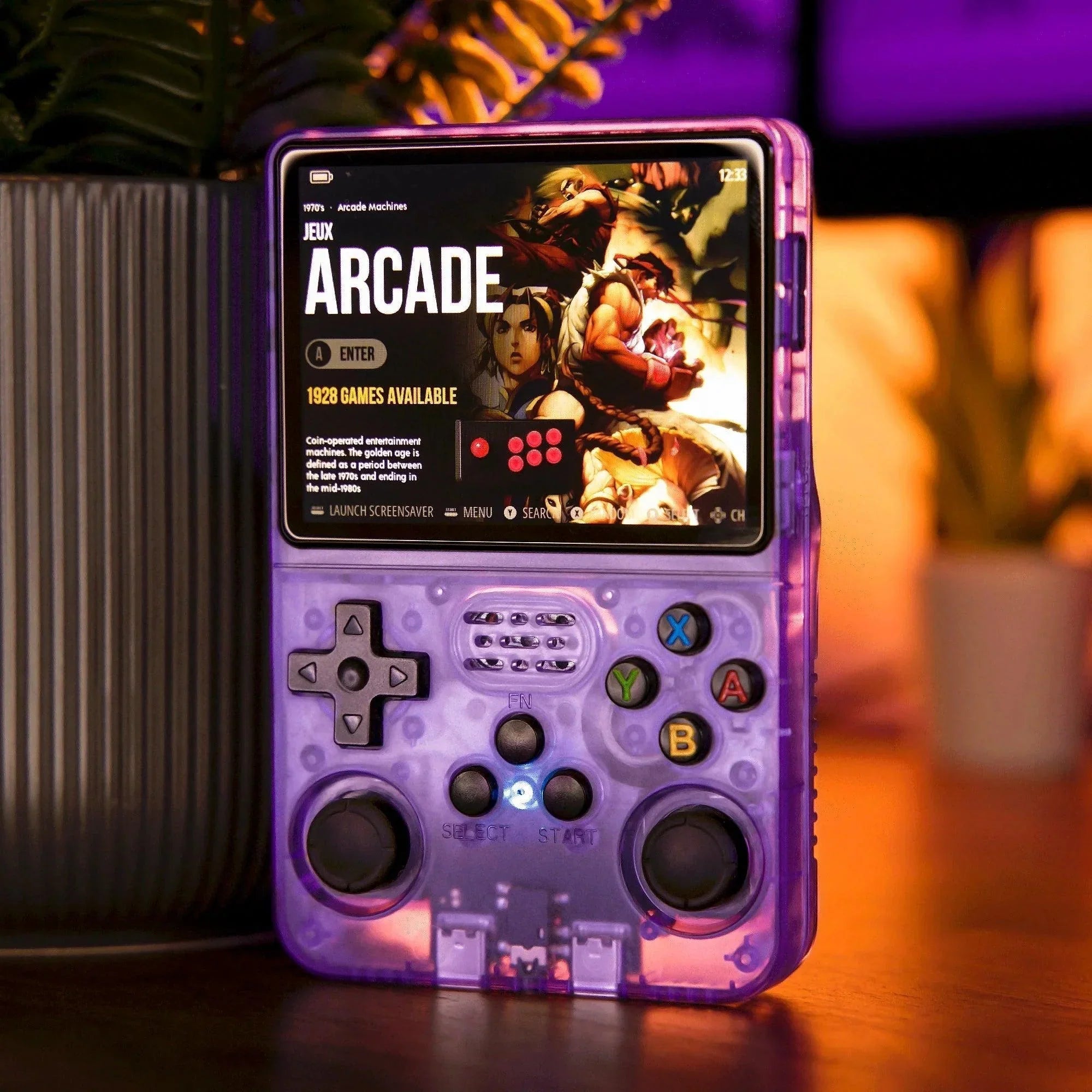 Moktan Sabai Handheld Retro Gaming Console with 3.5" IPS Screen & 20,000 Games Purple