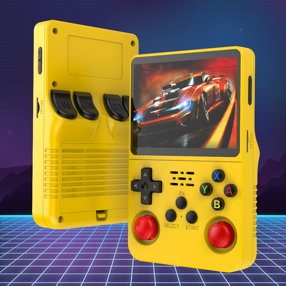 Moktan Sabai Handheld Retro Gaming Console with 3.5" IPS Screen & 20,000 Games Yellow