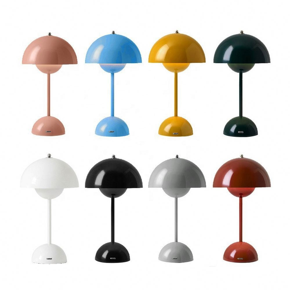 Portable LED Mushroom Table Lamp Touch Dimmable Rechargeable Flowerpot Light