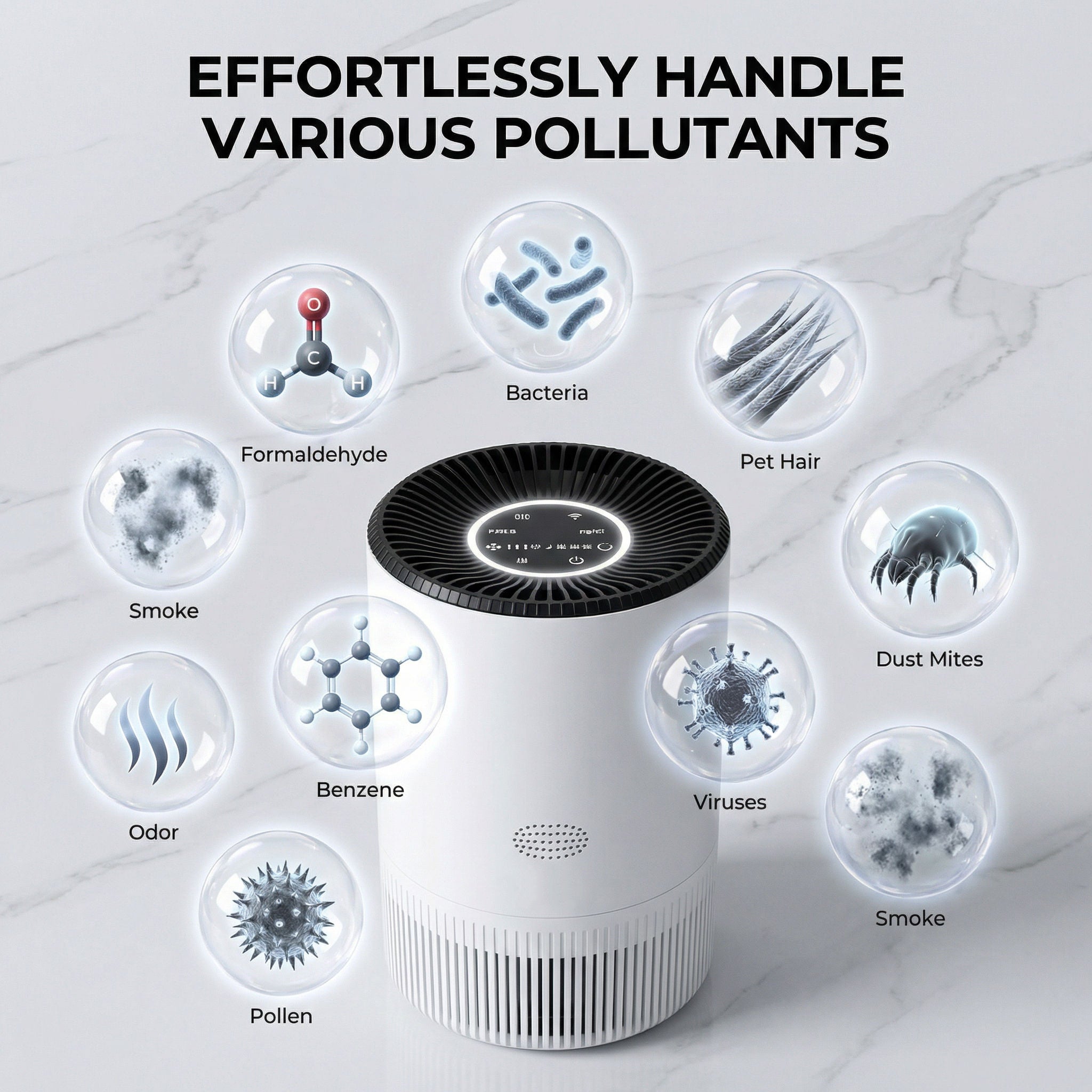Moktan Sabai Smart Air Purifier with HEPA Filter App Control PM2.5 for Bedroom Pets Home