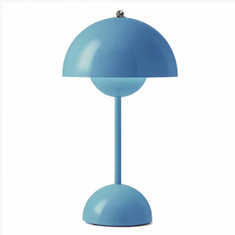 Moktan Sabai Portable LED Mushroom Table Lamp Touch Dimmable Rechargeable Flowerpot Light Blue