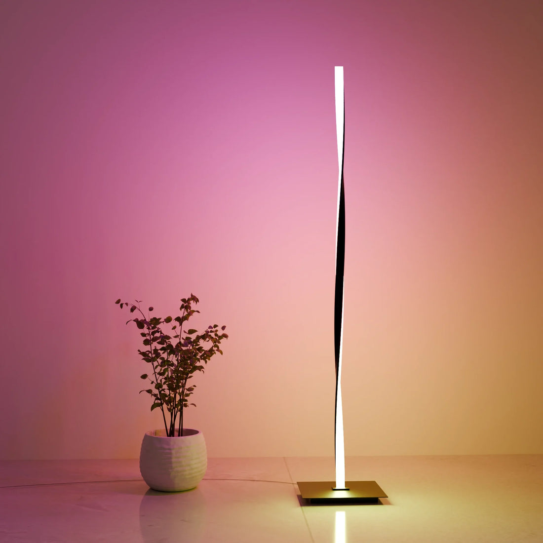 Moktan Sabai Helix RGB LED Floor Lamp Onyx