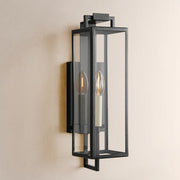 Moktan Sabai Outdoor Iron Wall Lantern 16.5" E12 Porch Patio Light Fixture