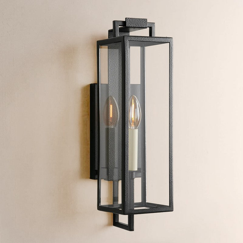 Moktan Sabai Outdoor Iron Wall Lantern 16.5" E12 Porch Patio Light Fixture