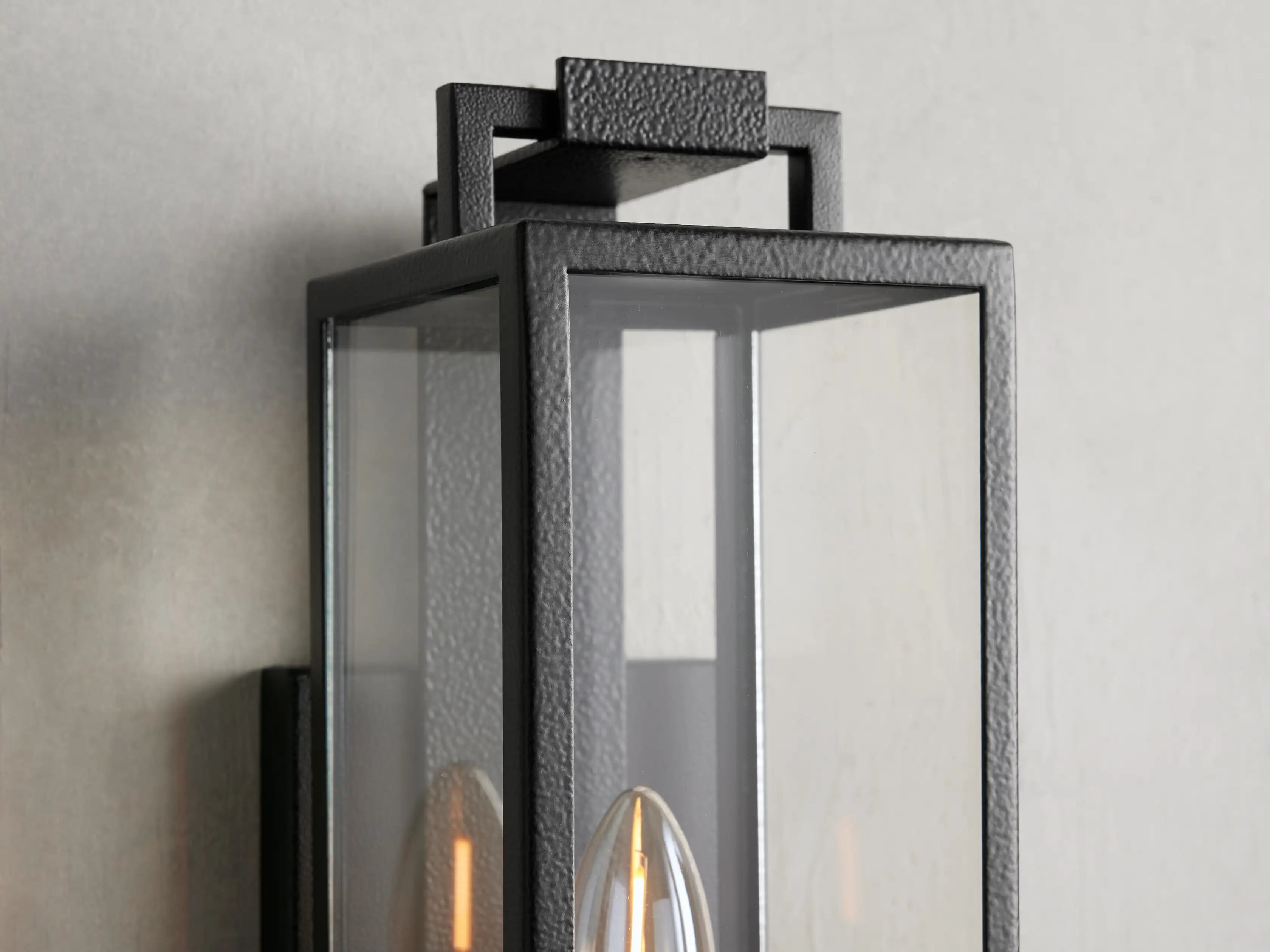 Moktan Sabai Outdoor Iron Wall Lantern 16.5" E12 Porch Patio Light Fixture