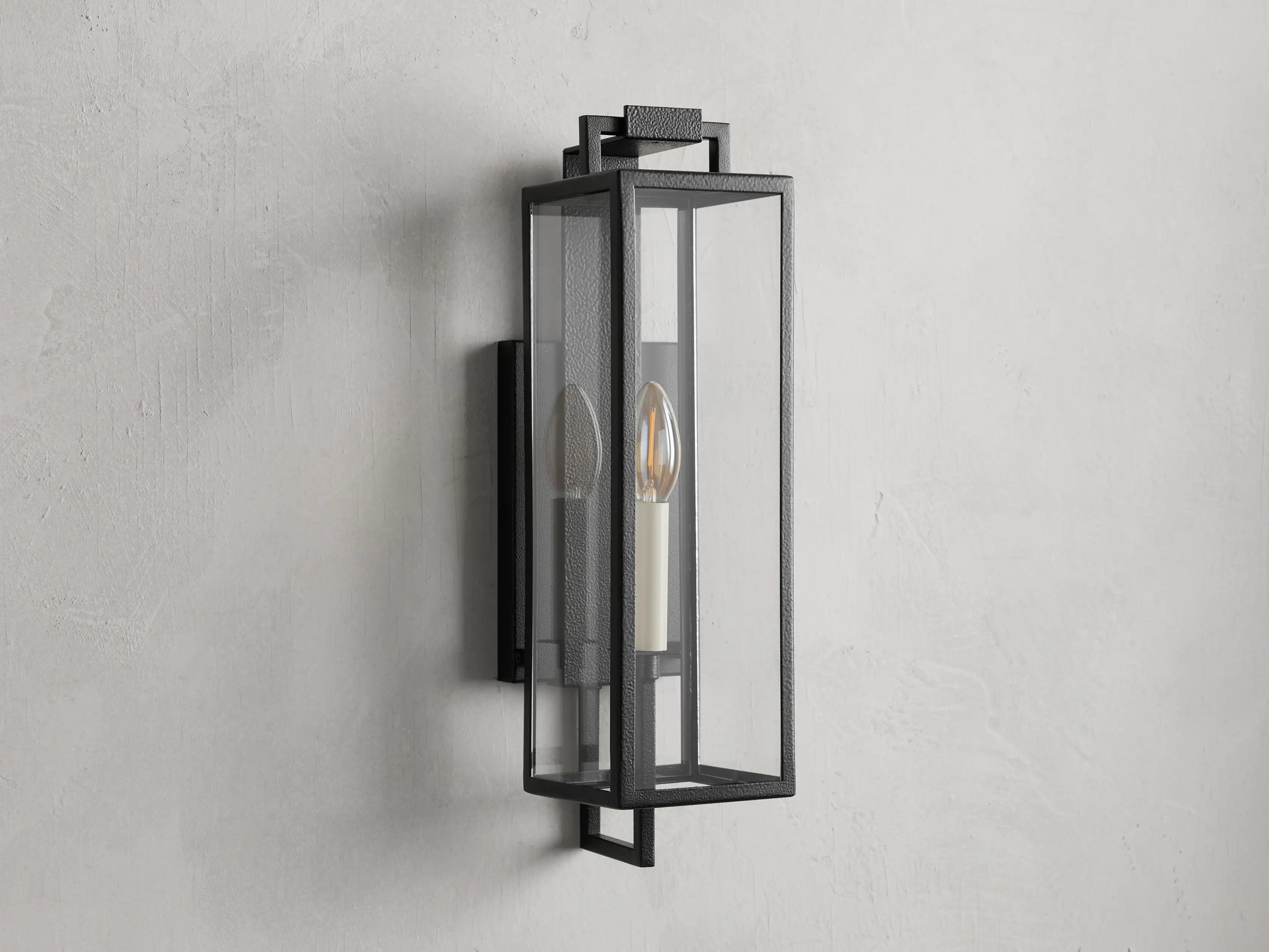 Moktan Sabai Outdoor Iron Wall Lantern 16.5" E12 Porch Patio Light Fixture