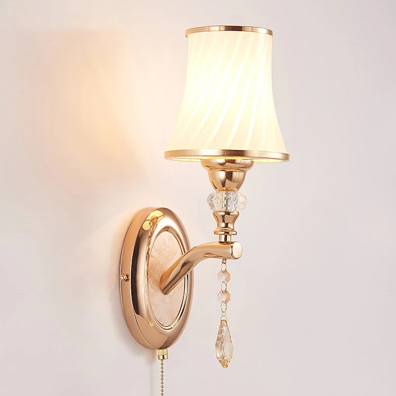 Moktan Sabai Nordic LED Wall Sconce with Switch Glass Shade Bedroom Bedside Living Room