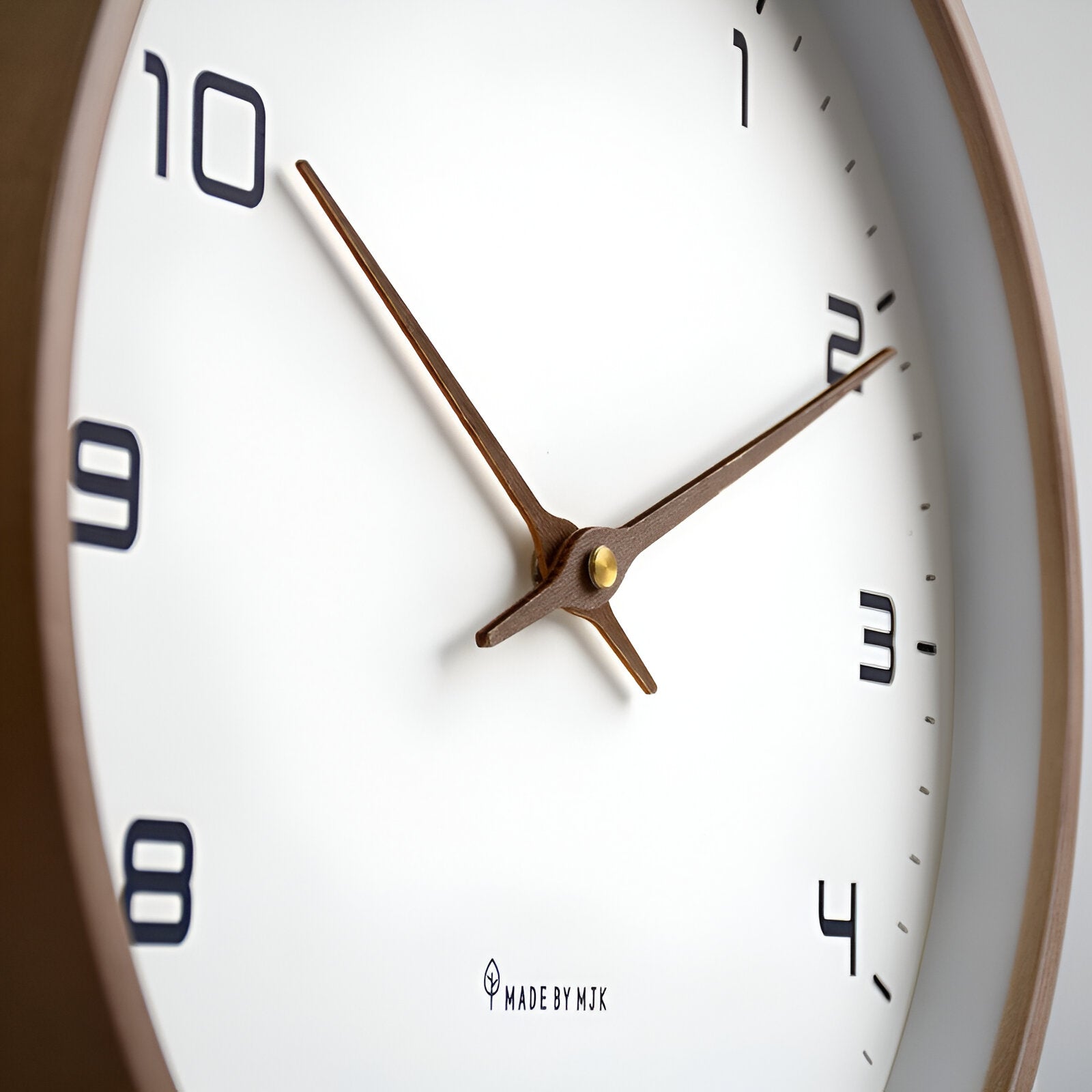 Moktan Sabai Nordic Wooden Wall Clock 30cm Silent Quartz Minimalist Numeric Dial