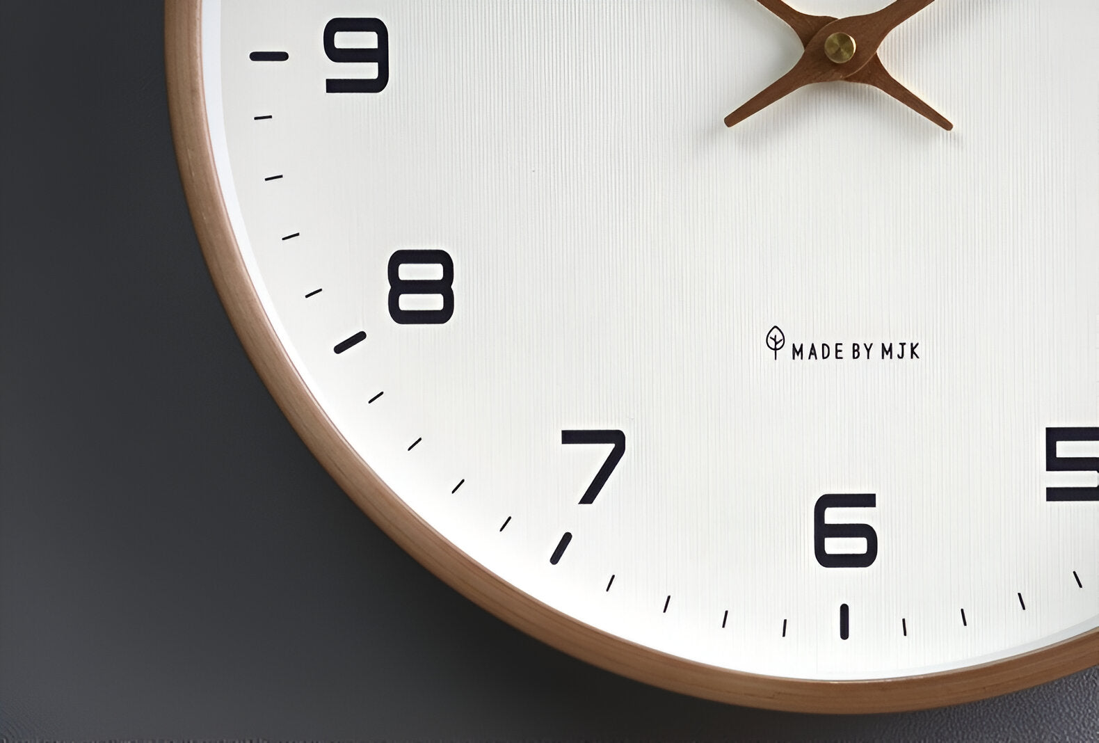 Moktan Sabai Nordic Wooden Wall Clock 30cm Silent Quartz Minimalist Numeric Dial