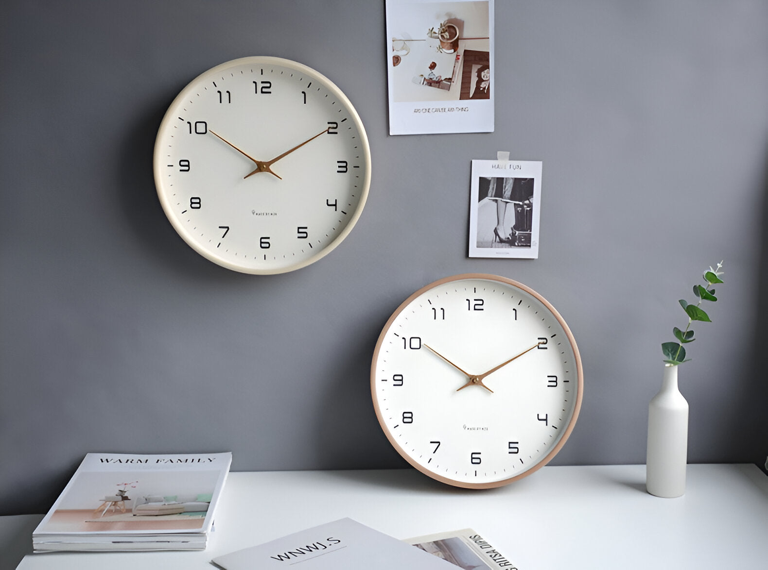 Moktan Sabai Nordic Wooden Wall Clock 30cm Silent Quartz Minimalist Numeric Dial
