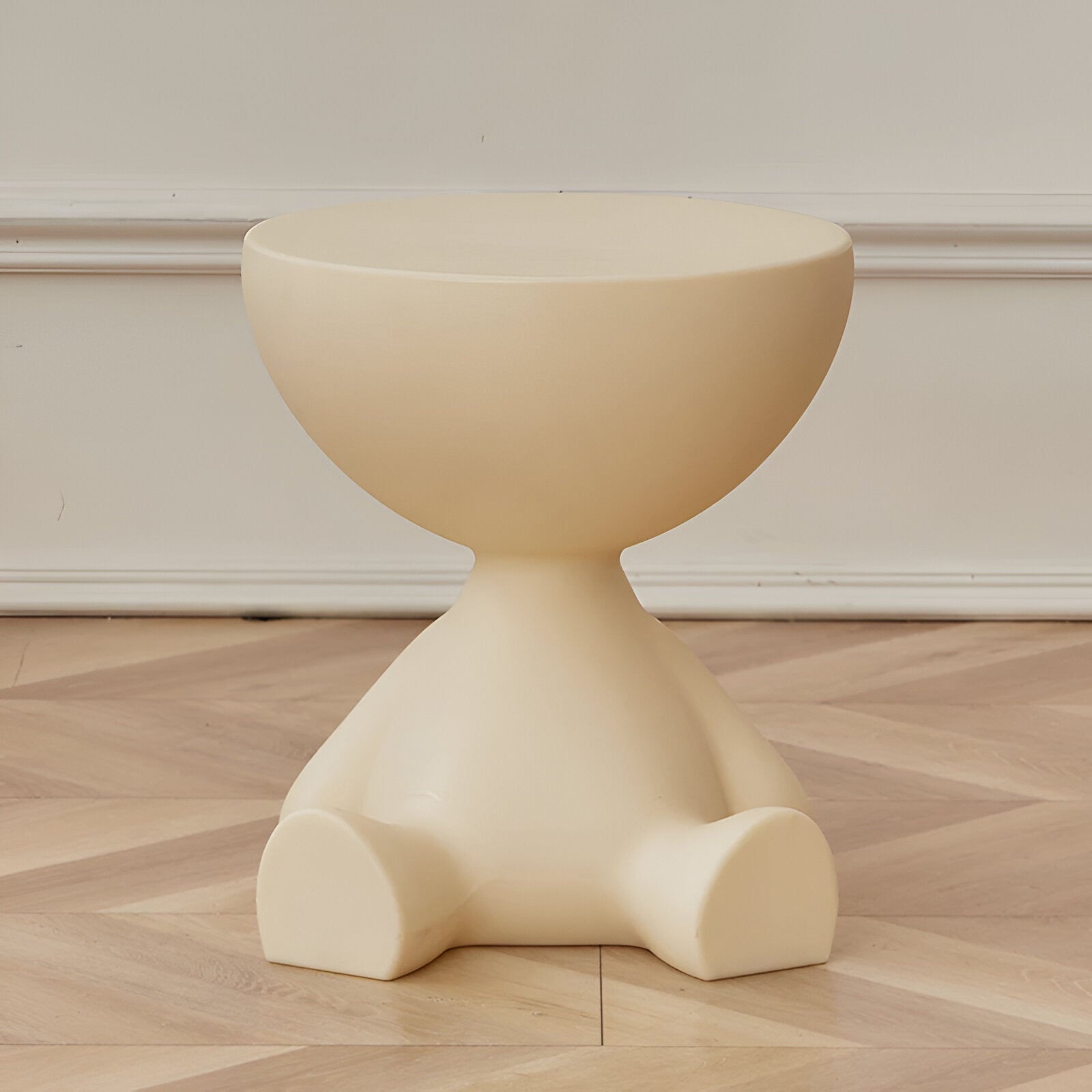 Moktan Sabai Round Coffee Table Side Table Cream