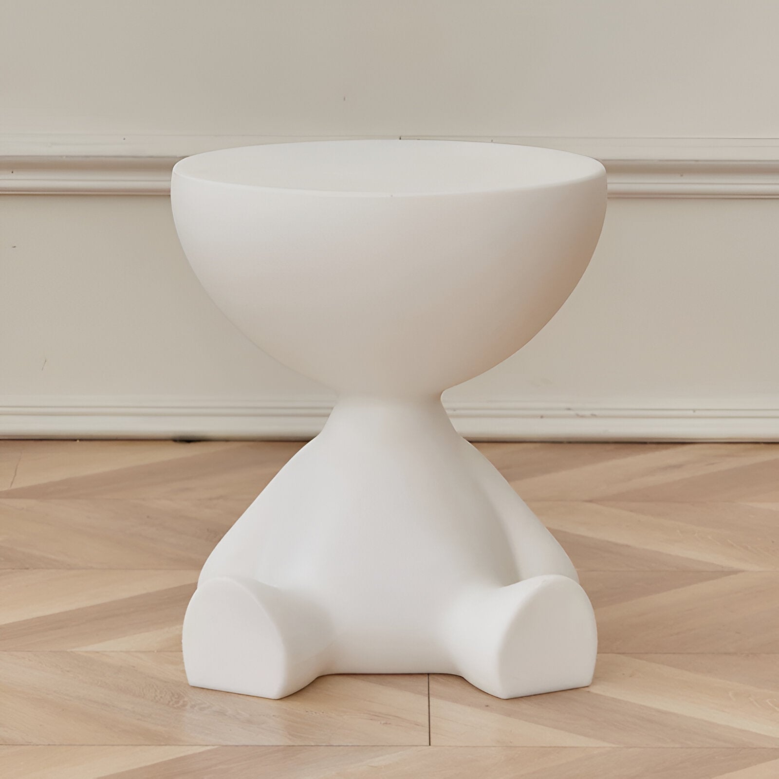 Moktan Sabai Round Coffee Table Side Table White
