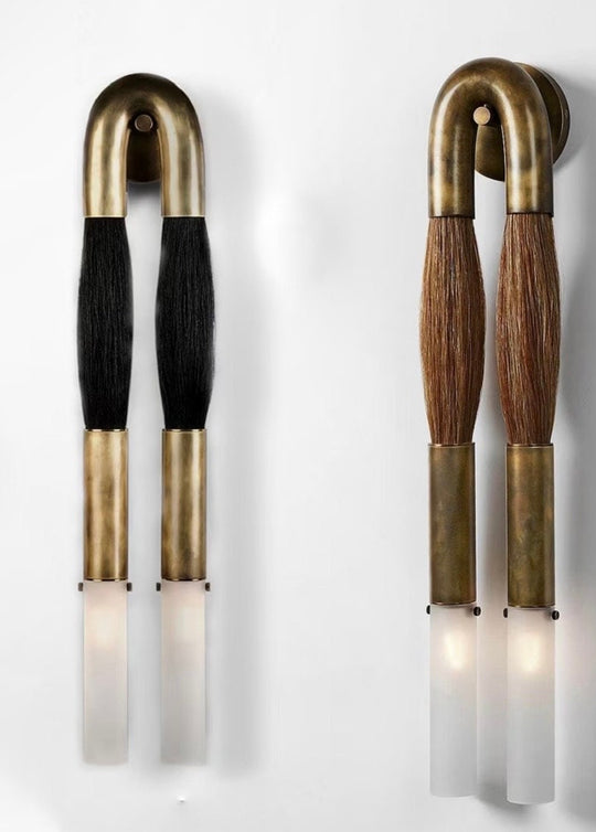 Moktan Sabai Modern Brass and Glass Wall Sconce