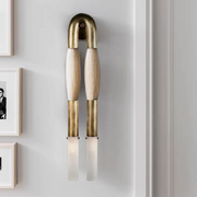 Moktan Sabai Modern Brass and Glass Wall Sconce AGED BRASS PALOMINO