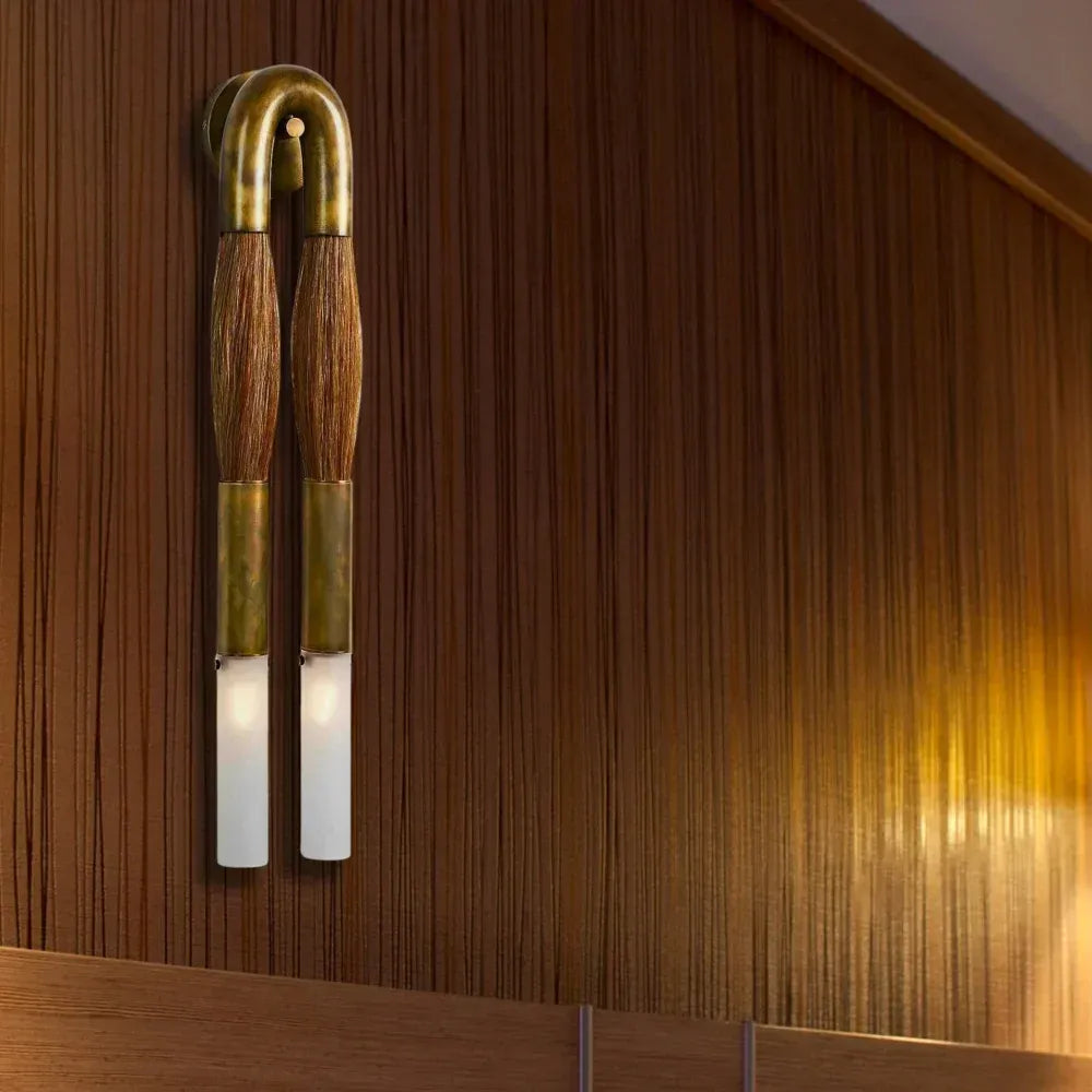 Moktan Sabai Modern Brass and Glass Wall Sconce