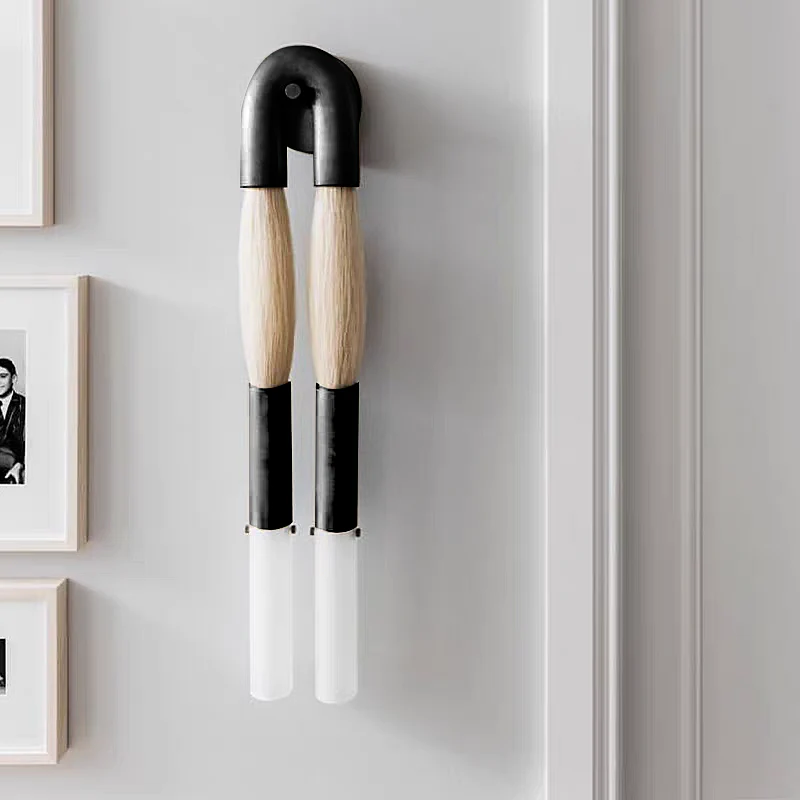 Moktan Sabai Modern Brass and Glass Wall Sconce BLACKENED BRASS PALOMINO