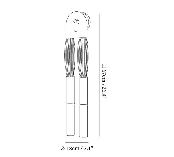Moktan Sabai Modern Brass and Glass Wall Sconce