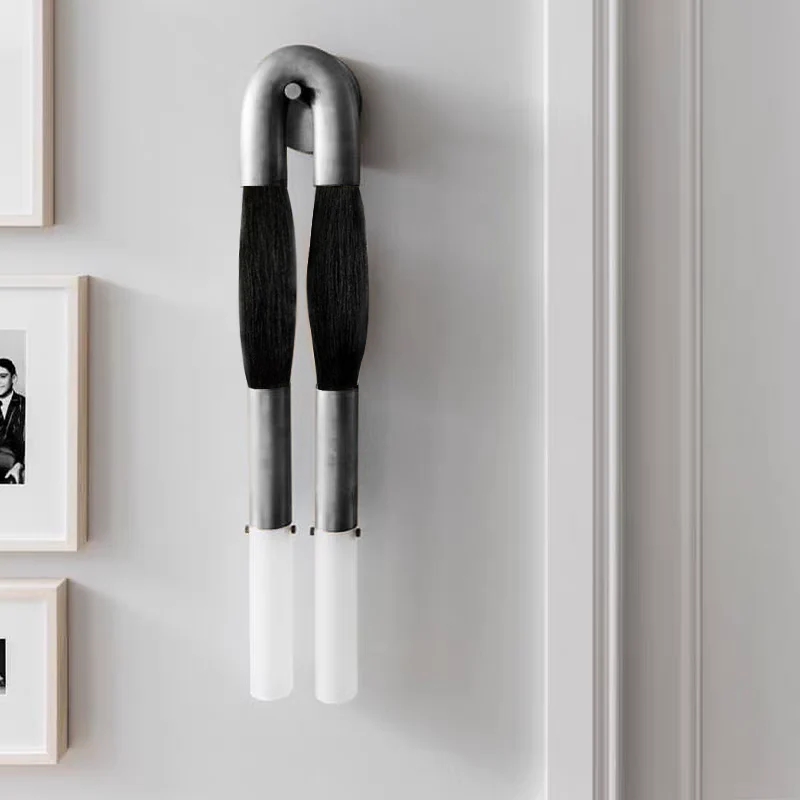 Moktan Sabai Modern Brass and Glass Wall Sconce OIL-RUBBED BRONZE JET BLACK