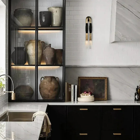 Moktan Sabai Modern Brass and Glass Wall Sconce