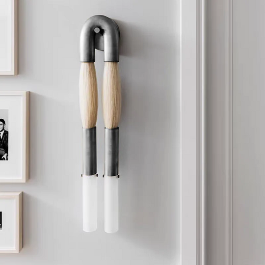 Moktan Sabai Modern Brass and Glass Wall Sconce OIL-RUBBED BRONZE PALOMINO