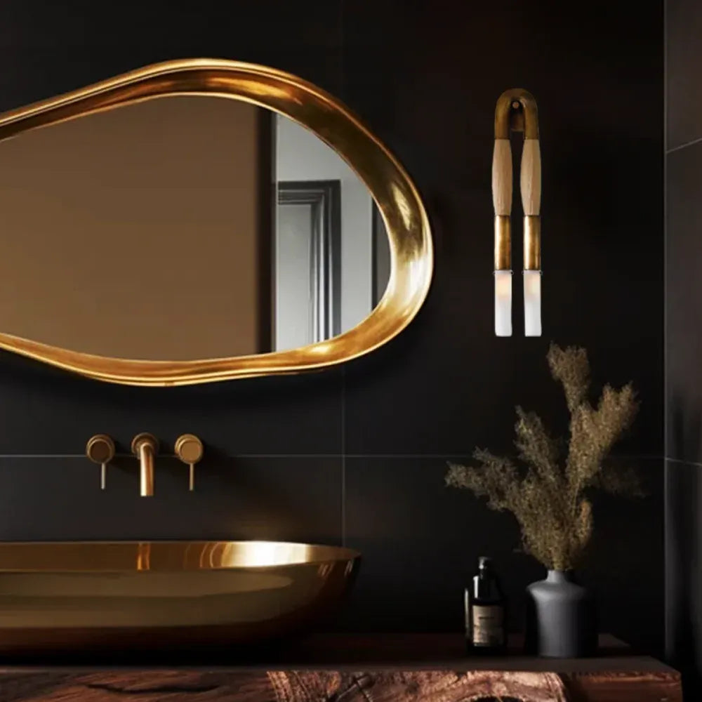 Moktan Sabai Modern Brass and Glass Wall Sconce