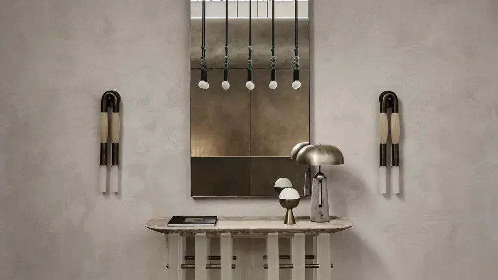 Moktan Sabai Modern Brass and Glass Wall Sconce