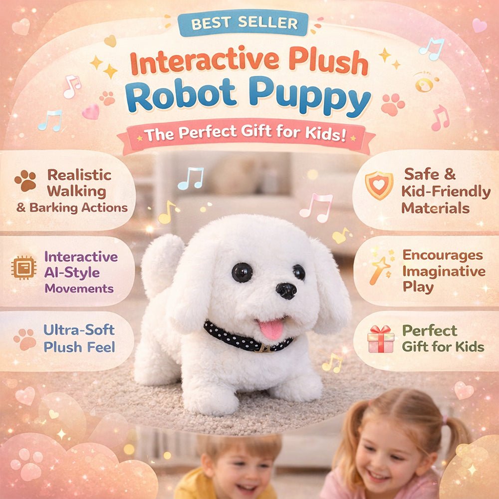 Moktan Sabai Interactive Robot Puppy Toy Realistic Walking Dog with Sounds