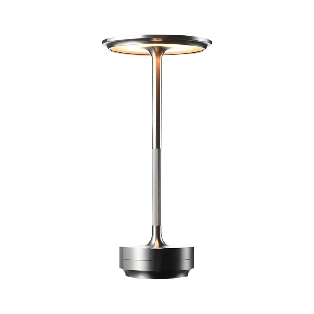 Moktan Sabai Modern Brass Cone LED Rechargeable Table Lamp Cordless USB-C Ice Reflection