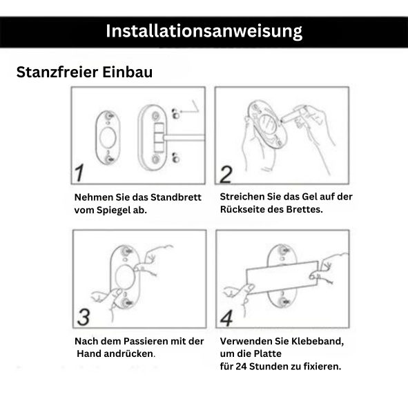 Moktan Sabai Rechargeable LED Makeup Mirror 10X Magnifying Wall Mount Gold