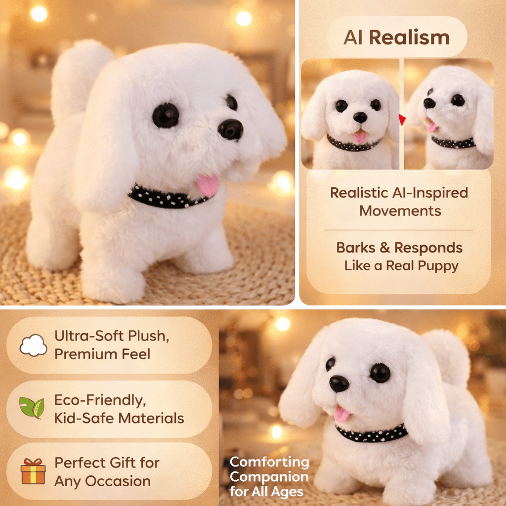 Moktan Sabai Interactive Robot Puppy Toy Realistic Walking Dog with Sounds