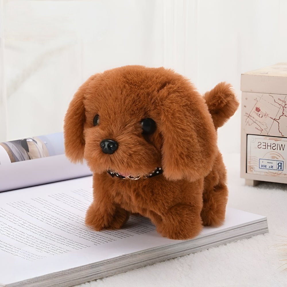 Moktan Sabai Interactive Robot Puppy Toy Realistic Walking Dog with Sounds Brown
