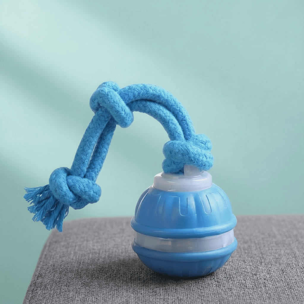 Moktan Sabai Interactive Dog Toy Motion Sensor Ball with Tug Rope Active Play Toy