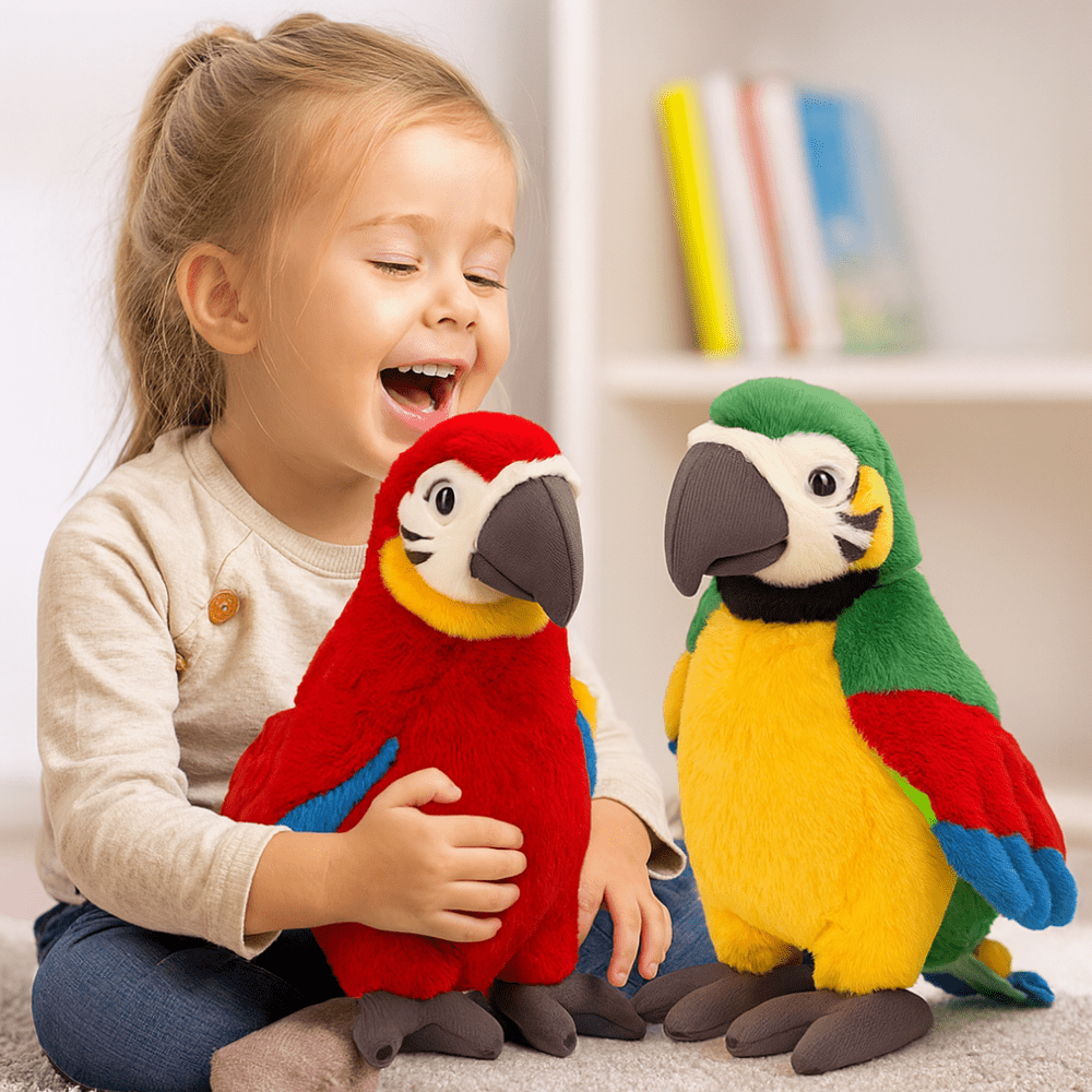 Moktan Sabai Interactive Talking Parrot Plush Toy Voice Repeating Learning Toy for Kids