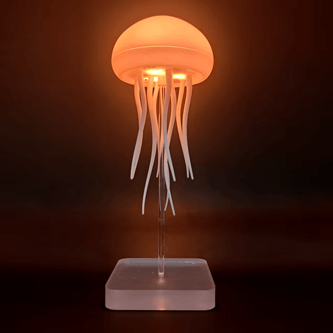 Moktan Sabai LED Jellyfish Lamp RGB Color Changing Mood Light with Voice Control Stand Base