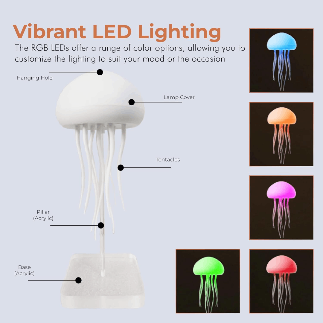 Moktan Sabai LED Jellyfish Lamp RGB Color Changing Mood Light with Voice Control