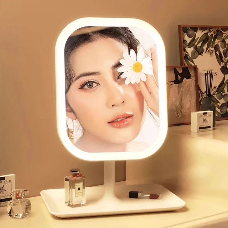 Moktan Sabai LED Makeup Mirror with Touch Control, 3 Light Modes, USB Rechargeable