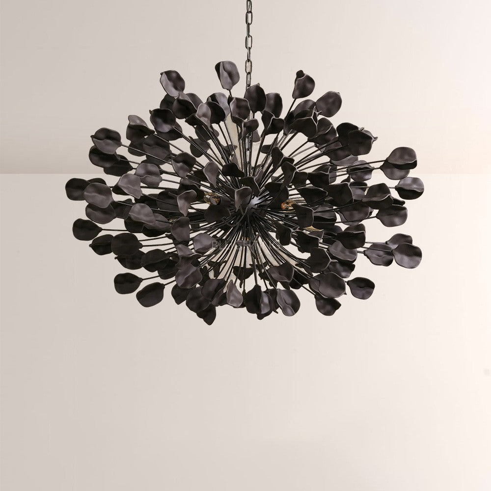 Moktan Sabai Modern Ceramic Leaf Chandelier Brass