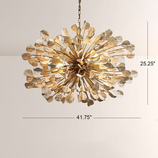 Moktan Sabai Modern Ceramic Leaf Chandelier Brass