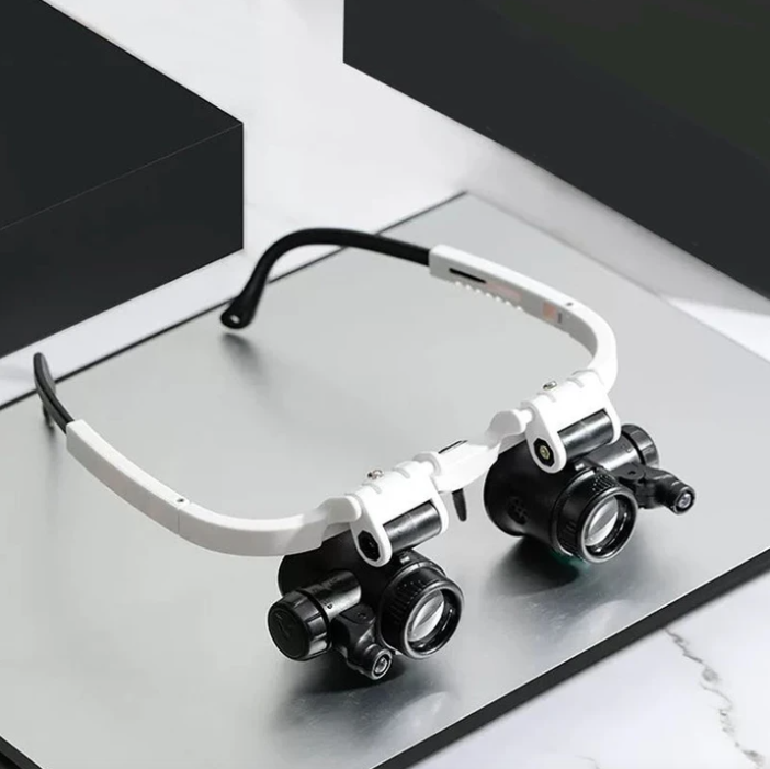Moktan Sabai LED Magnifying Glasses 8X 15X 23X Adjustable Headband Magnifier