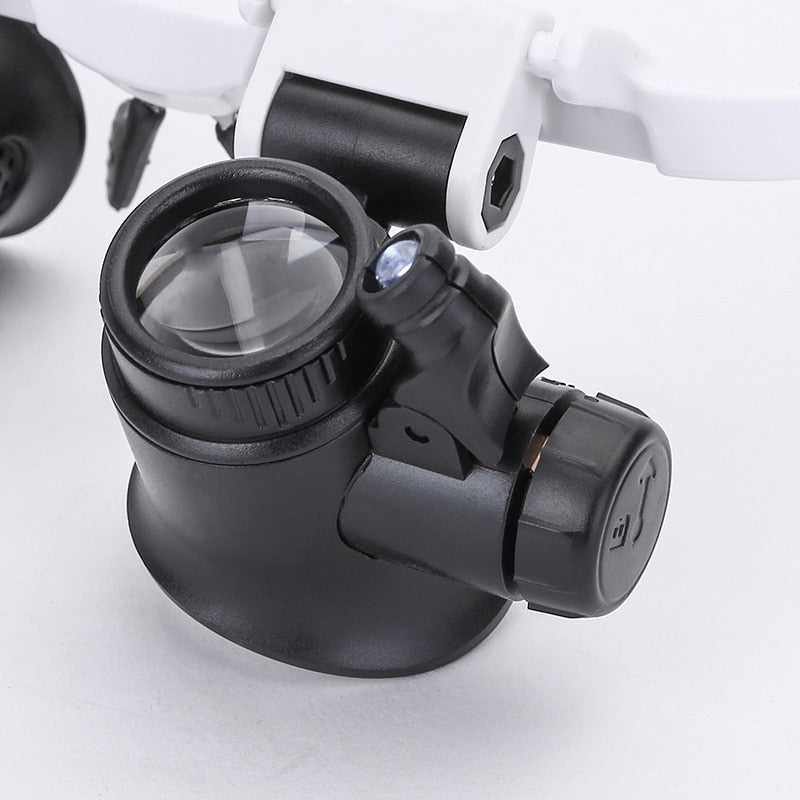 Moktan Sabai LED Magnifying Glasses 8X 15X 23X Adjustable Headband Magnifier