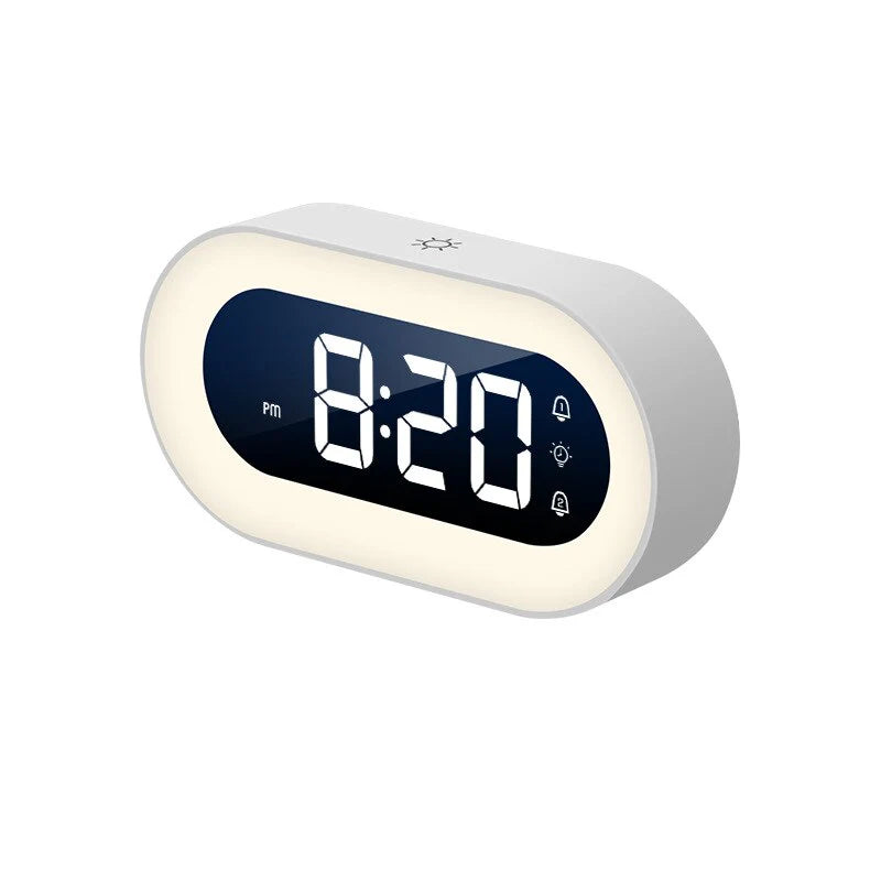 Moktan Sabai Gentle Wake | Sunrise Alarm Clock with Gradual Light & Nature Sounds | LED Digital Display for Stress-Free Mornings White