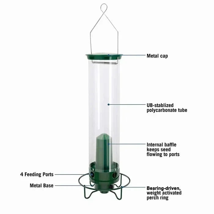 Moktan Sabai Squirrel Proof Bird Feeder Hanging Metal Wild Bird Seed Feeder 35cm