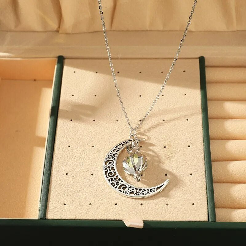 Moktan Sabai Moonstone Pendant Necklace Stainless Steel Moonstone Jewelry Women Gift