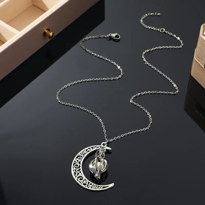 Moktan Sabai Moonstone Pendant Necklace Stainless Steel Moonstone Jewelry Women Gift
