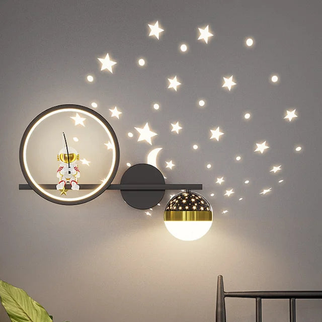 Moktan Sabai LittleBeam Kids Wall Lamp – Modern Child-Friendly Soft Light Fixture Black