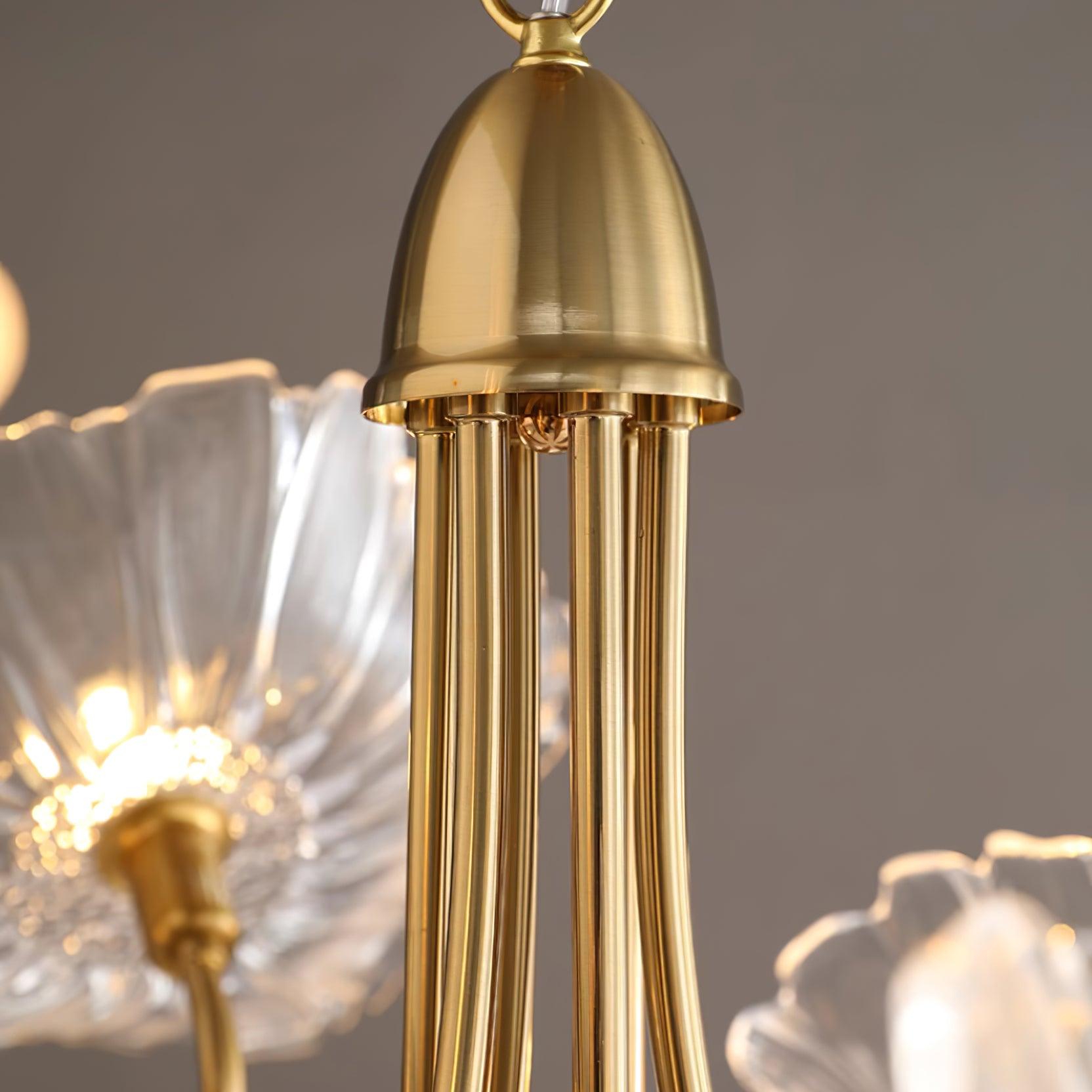Moktan Sabai Murano Glass Flowers Chandelier Frosted Leaf Ceiling Light