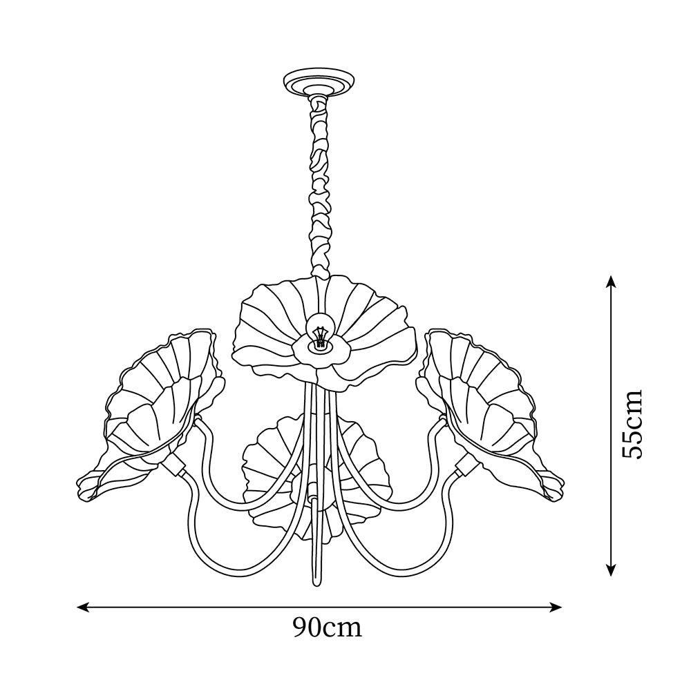 Moktan Sabai Murano Glass Flowers Chandelier – Frosted Leaf Design Modern Ceiling Light