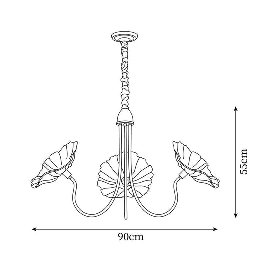 Moktan Sabai Murano Glass Flowers Chandelier Frosted Leaf Ceiling Light